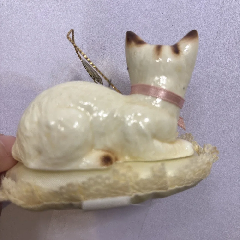 New Set of 2 Vintage Kurt S Adler  Kitty Cat Christmas Ornaments 3.5